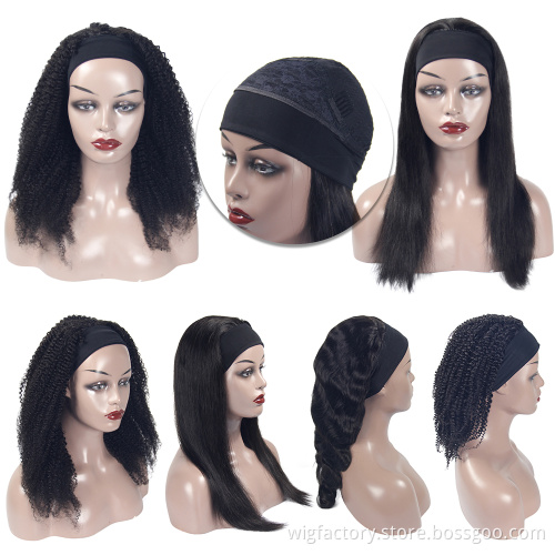Cheap Headband Wig Human Hair, Wholesale Headband Wigs, Headband Curly Wigs Brazilian Hair for Women